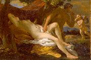 Nicolas Poussin Jupiter and Antiope or Venus and Satyr oil painting